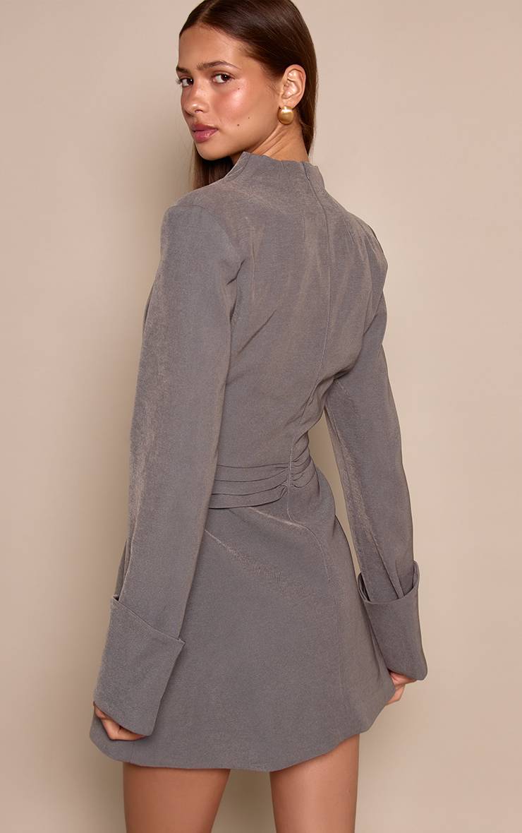 Robe Mini Tissée À Col En V