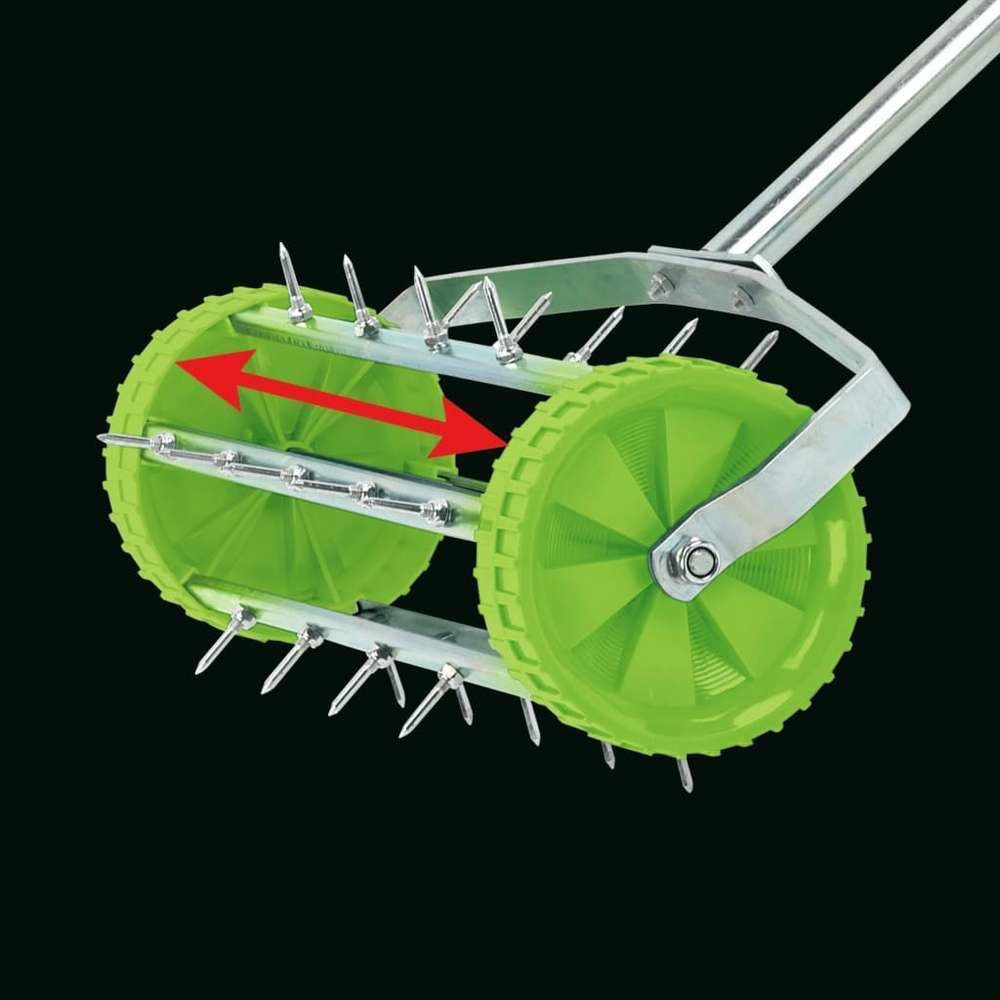Aérateur de pelouse à tambour à pointes 450 mm Vert