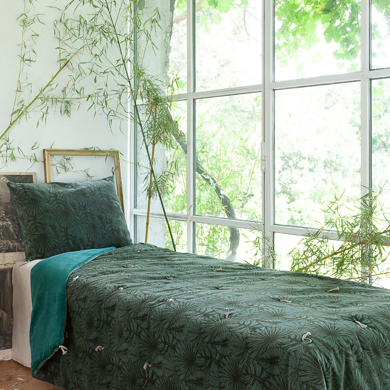 En Fil d'Indienne Plaid Goa celadon - 140x220 cm