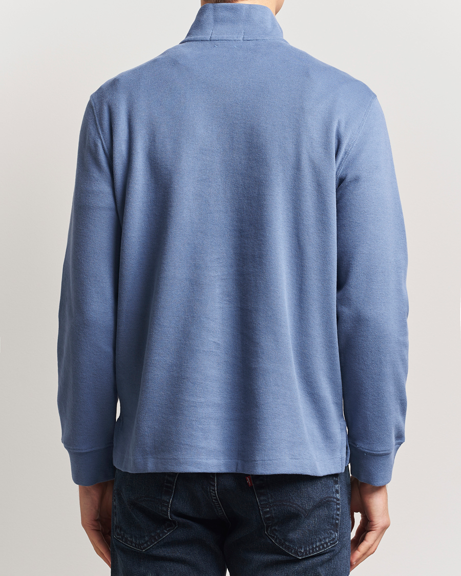 Polo Ralph Lauren Double Knit Jaquard Half Zip Sweater Capri Blue