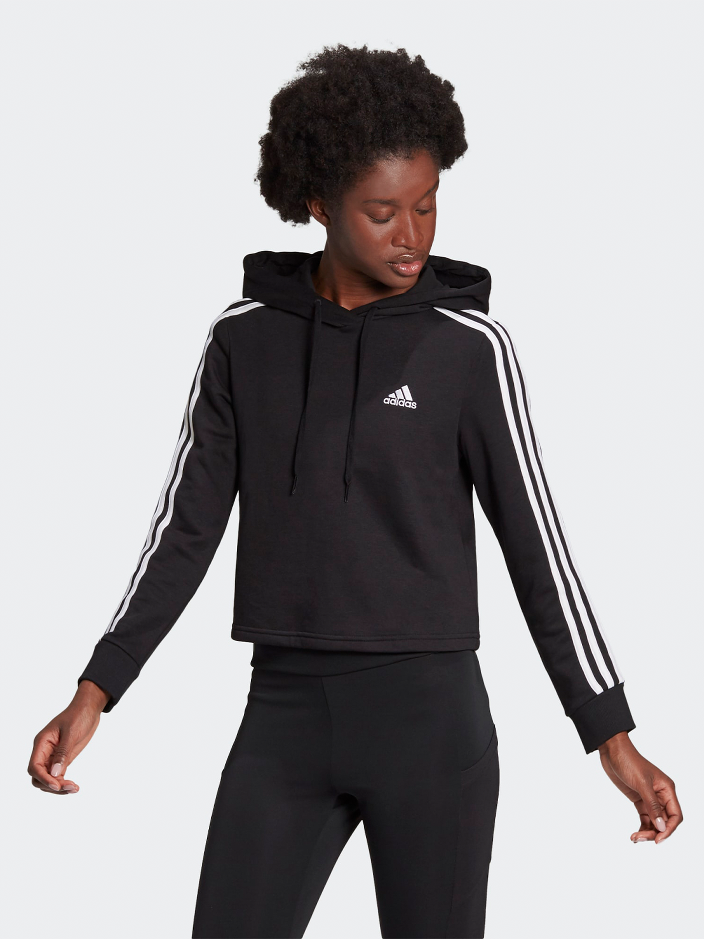 3-Stripes Full Zip Crop Hoodie