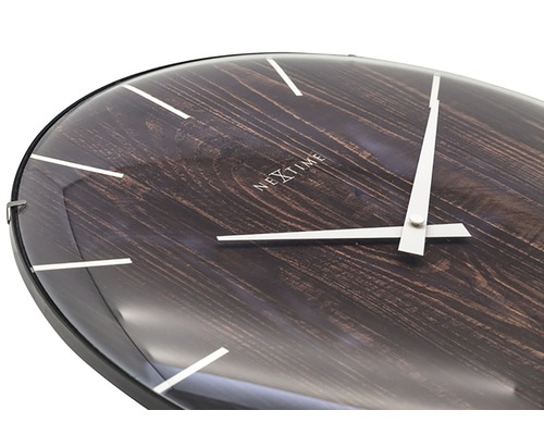 Edge-Wood-Dome wandklok, bruin kunststof, Ø 35 cm