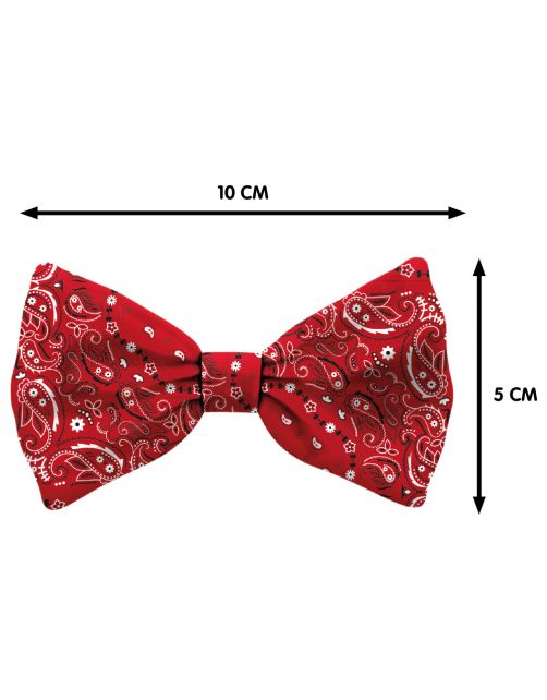 Plenty Gifts Bow Tie Dog  Pattern - Cadeau - 4x12x1 cm Rood Wit S
