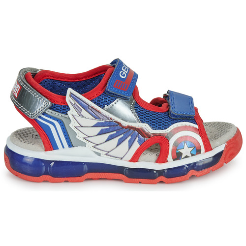 Geox - J SANDAL ANDROID BOY - Bleu / Rouge / Blanc