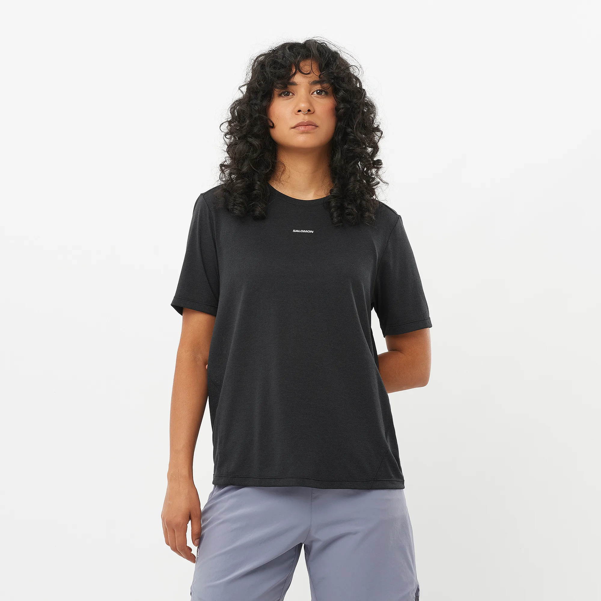 Salomon Women's Shkout Core Short Sleeve Tee Deep Black