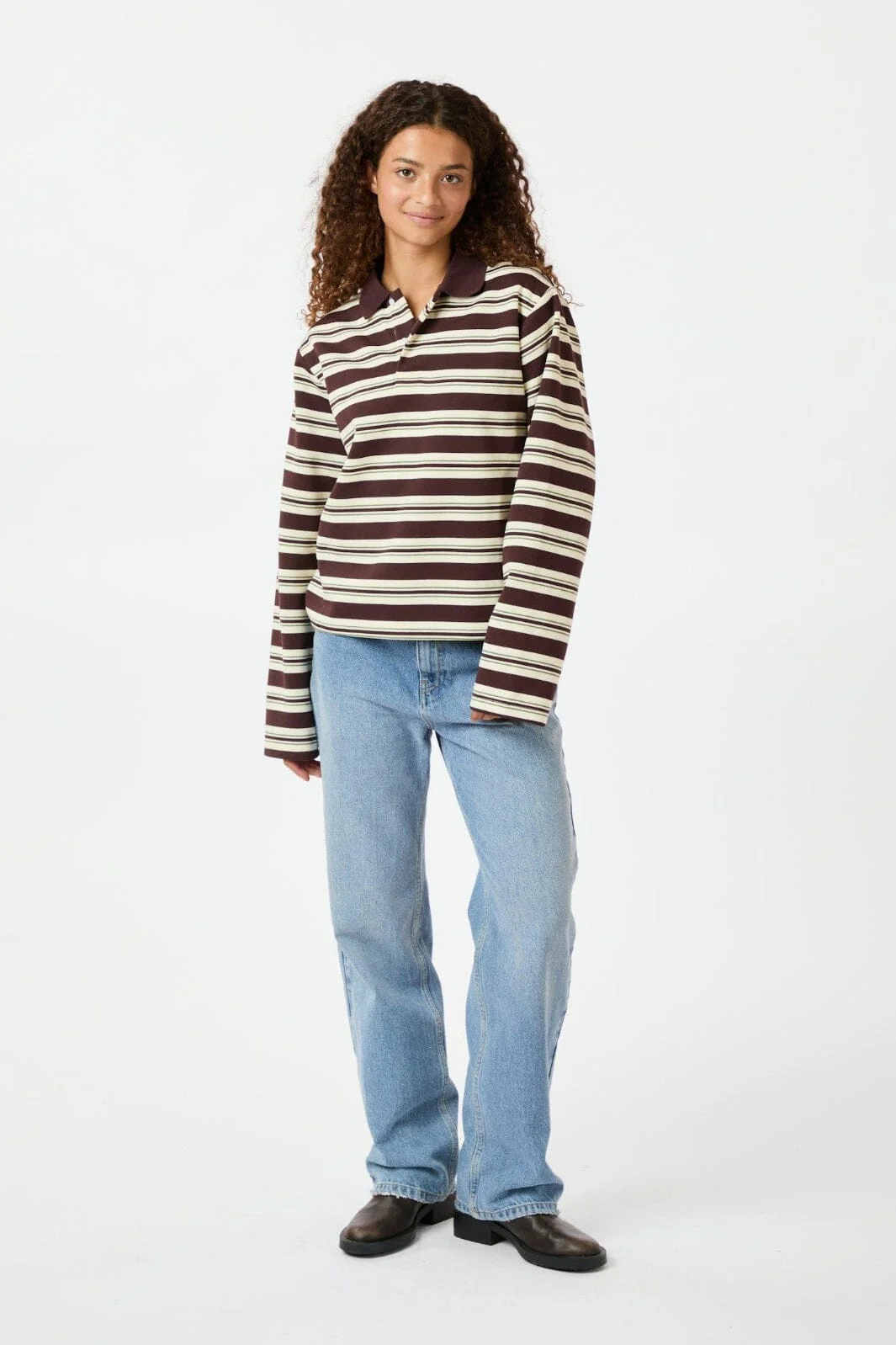 Neo Noir Mala Stripe Polo Blouse 164074