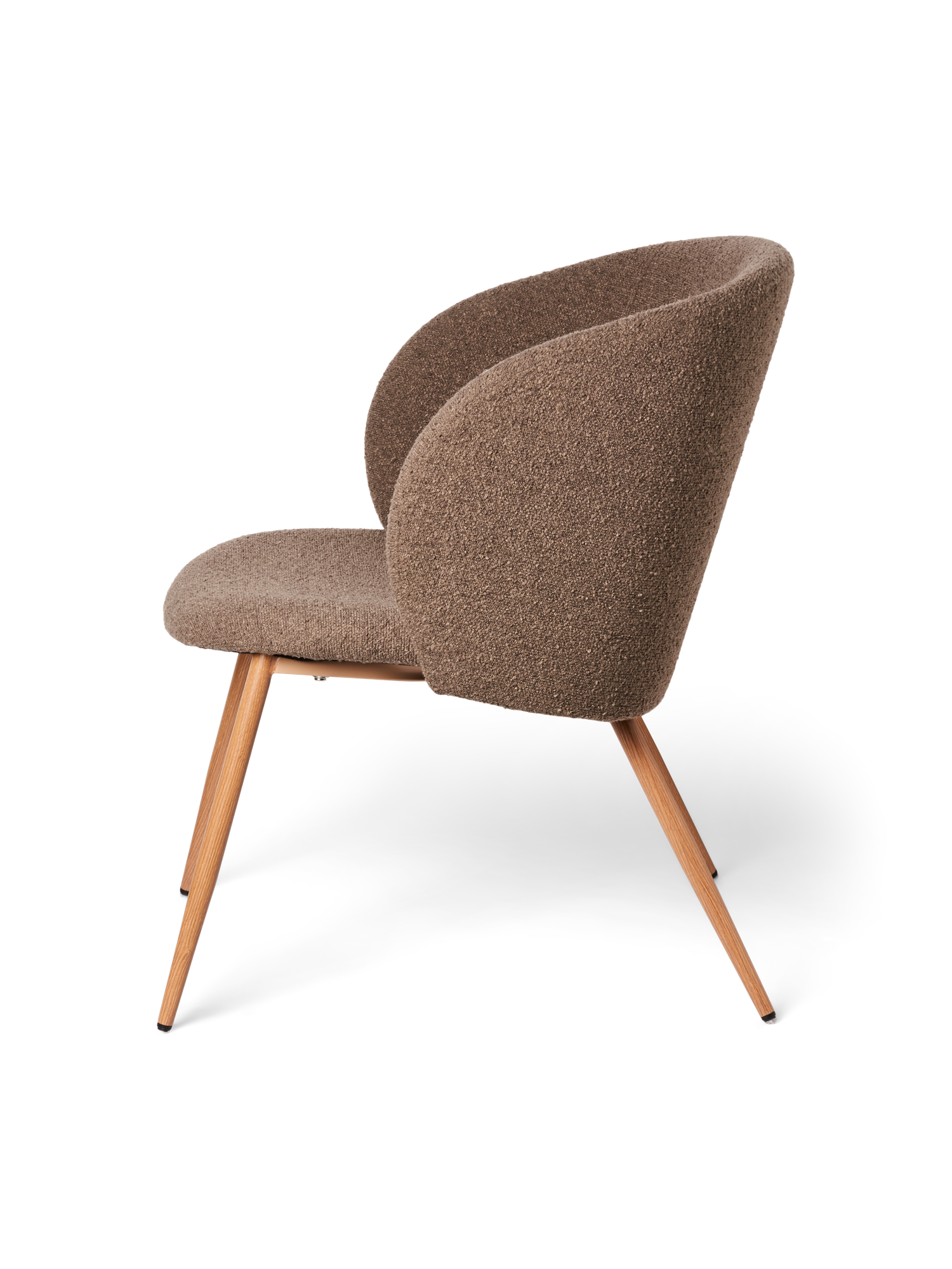 Loungestol i boucléstof | Jern/polyester/polyuretan. 67 x 43,5 x 78 cm. | Brown