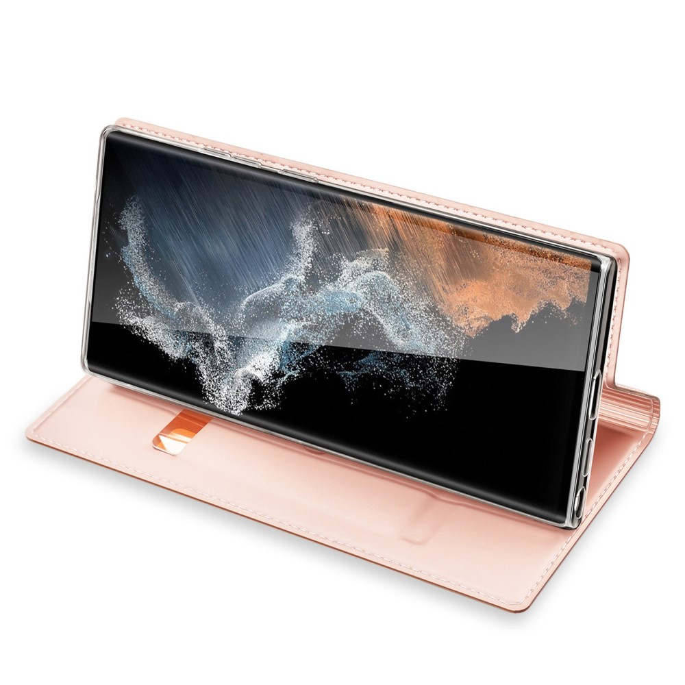 Samsung Galaxy S23 Ultra 5G Flip Wallet Cover Leder Tasche - Roségold