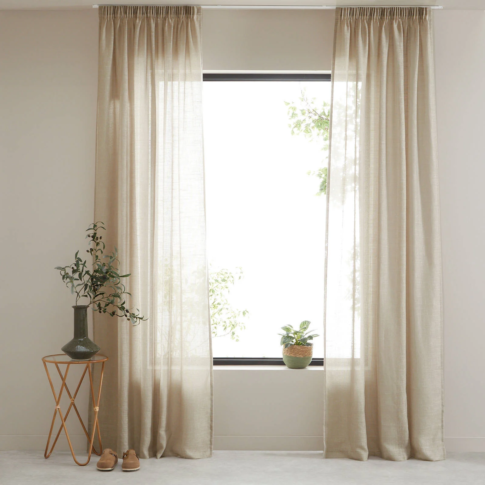 NOUS Living vitrage gordijn kant en klaar Flaxy (per stuk) (280 x 270 cm)*