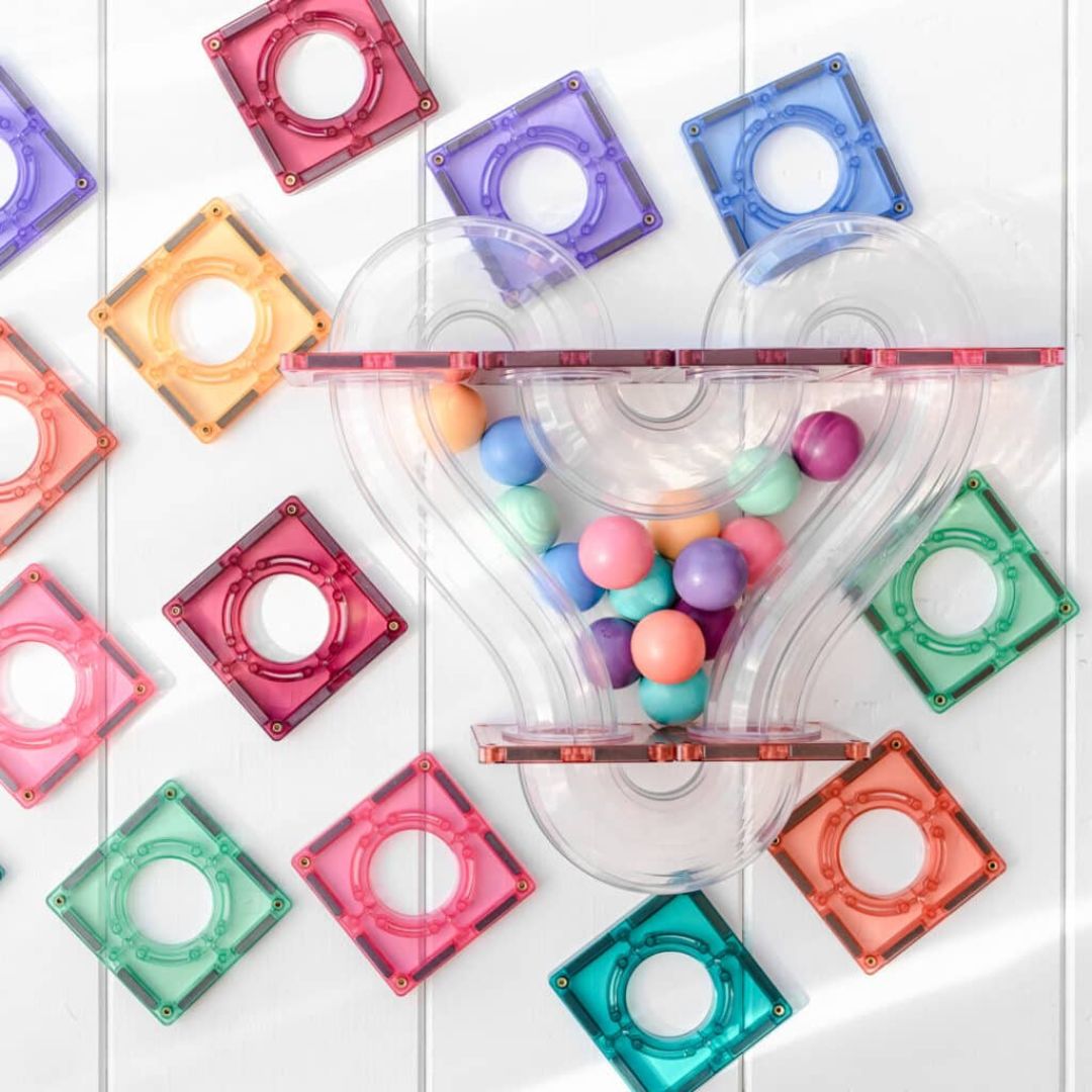 Connetix knikkerbaan - pastel - 106st