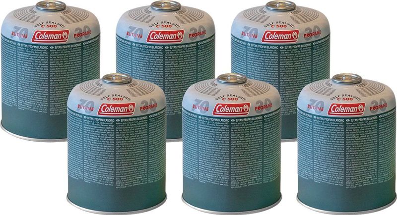 Coleman - C500 - Gaspatronen - 440 g - Set van 6 - Butaan/Propaan Mengsel