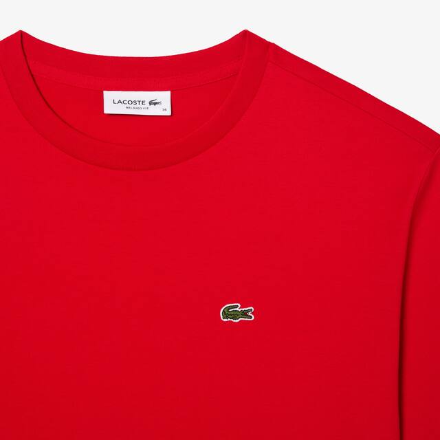 T-shirt à col rond en coton premium T-Shirts - Rouge - Lacoste - Femme