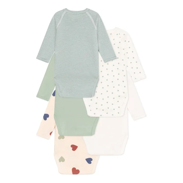 Petit Bateau Lot 5 Bodies Naissance | Sauge