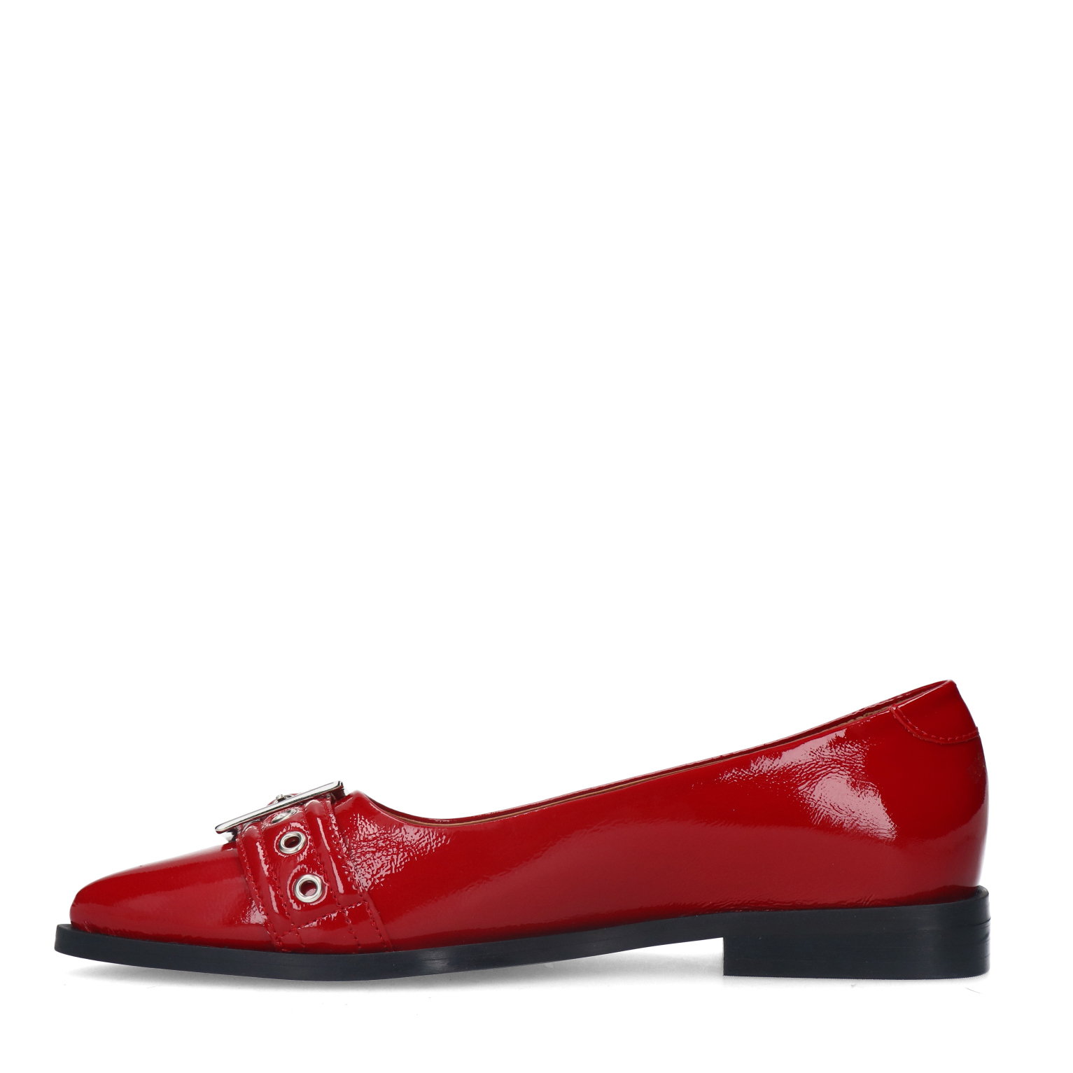 Rode leren loafers