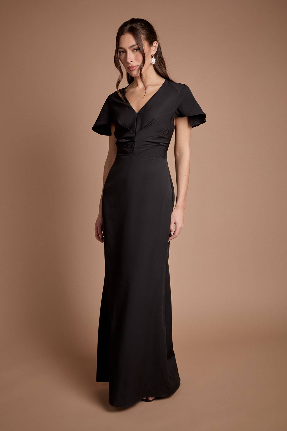 Coast Robe Longue De Demoiselle D'honneur En Crêpe Avec Détail Plissé