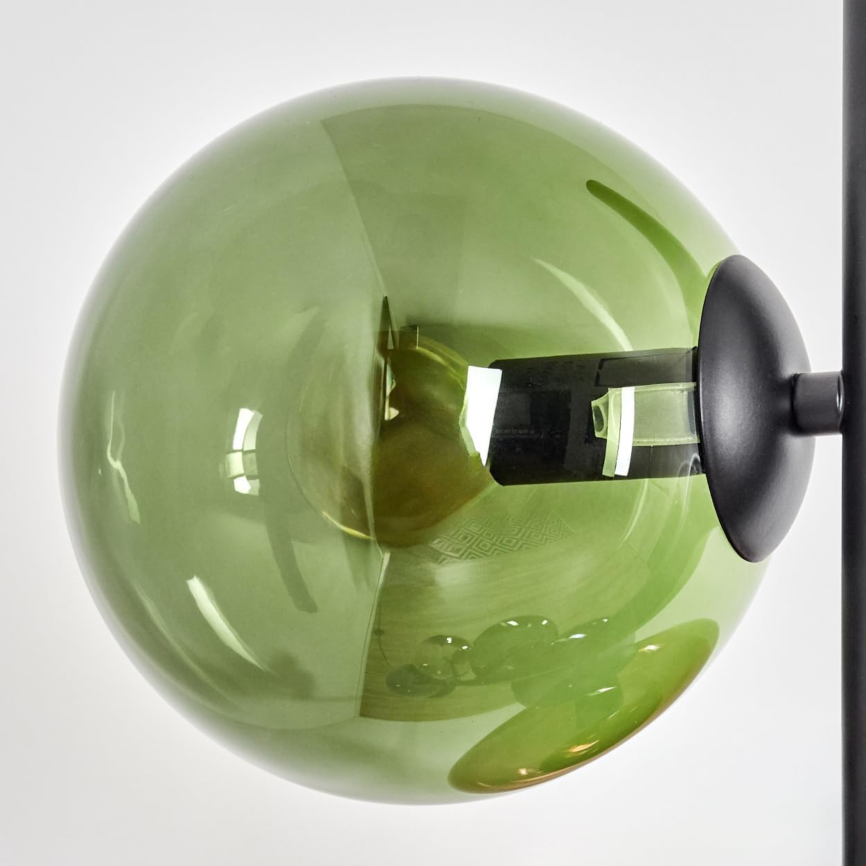 HOFSTEIN Stehleuchte Gastor, Stehlampe aus Metall/Glas in Schwarz/Blau/Grün/Kupfer, Leuchte im Retro/Vintage-Design (Ø Schirme 15 cm), Fußschalter, 160 cm, E14, Wohnzimmer, Schlafzimmer, Flur, Büro