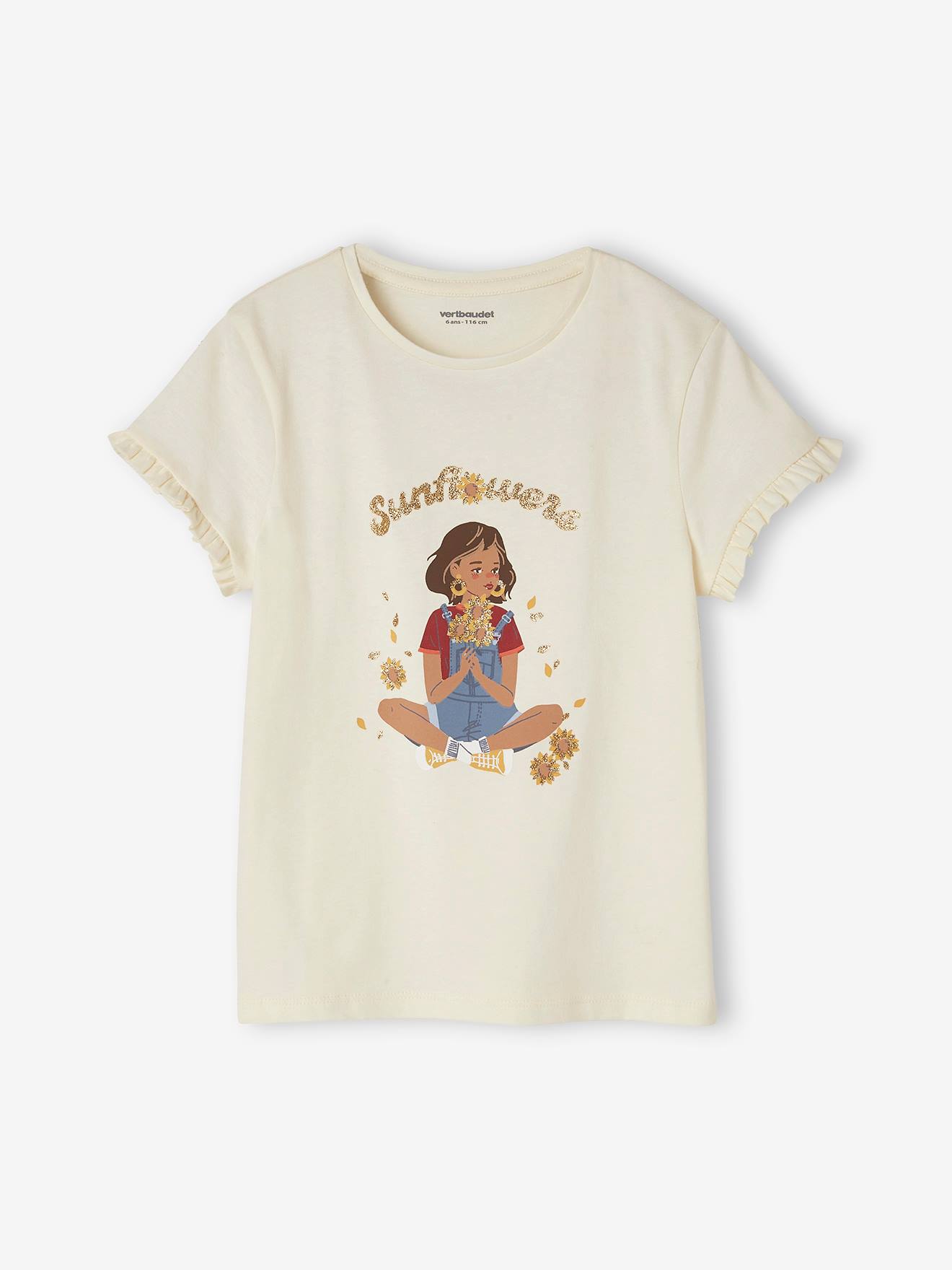 Camiseta branca lisa tamanho médio para meninas com estampa 