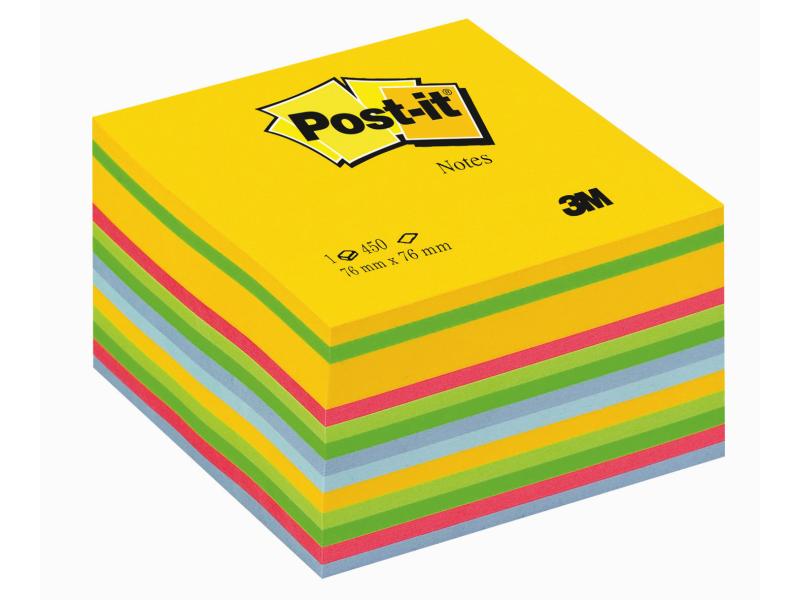Post-it Notizzettel Post-it 7,6 x 7,6 cm Würfel Farbig Ein Block à 450 Blatt