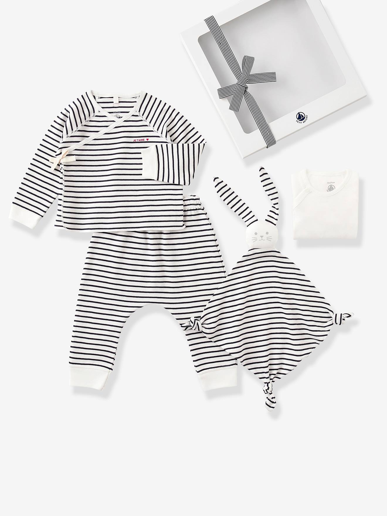 Conjunto de presente essencial para recém-nascidos PETIT BATEAU, branco