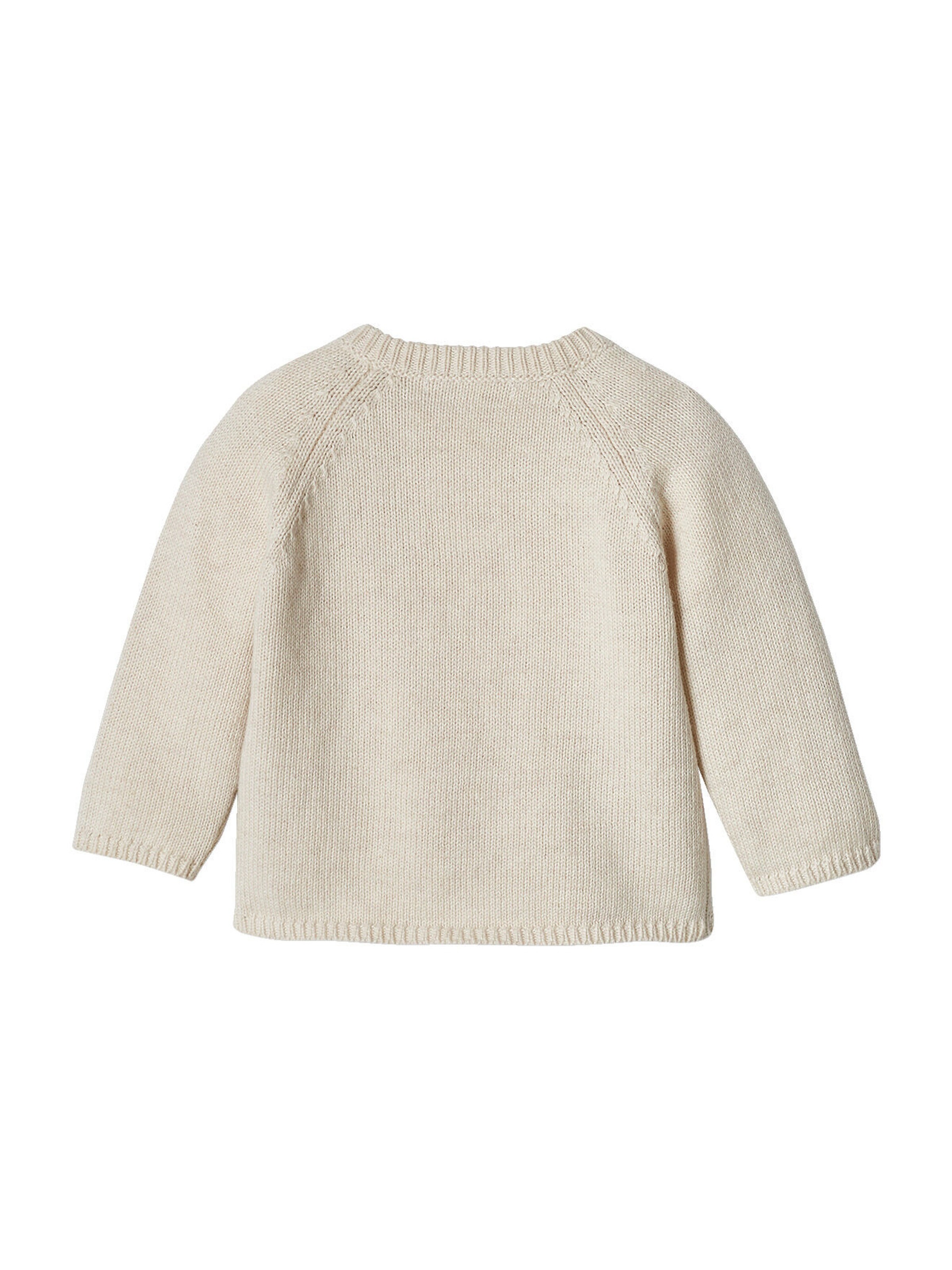 Vertbaudet Baby Strickpullover, Knöpfe vorn beige meliert