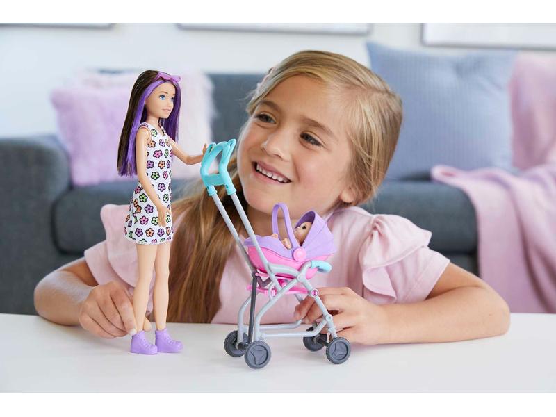 Barbie Spielset Skipper Babysitters Inc. Puppe Skipper-Set mit Kinderwagen, Baby und Zubehör