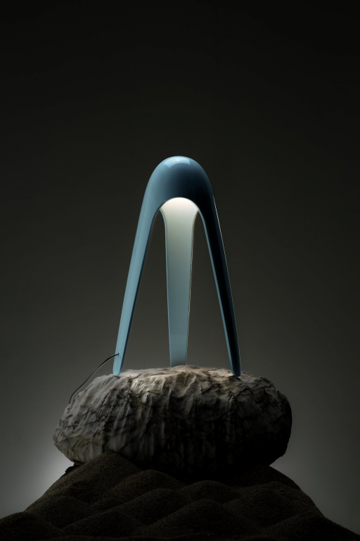 Martinelli Luce Cyborg tafellamp LED lichtblauw
