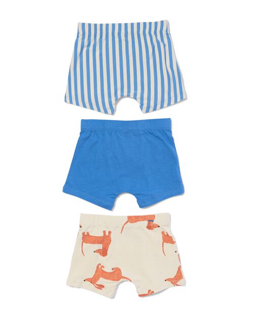boxers enfant coton stretch - lot de 3 bleu