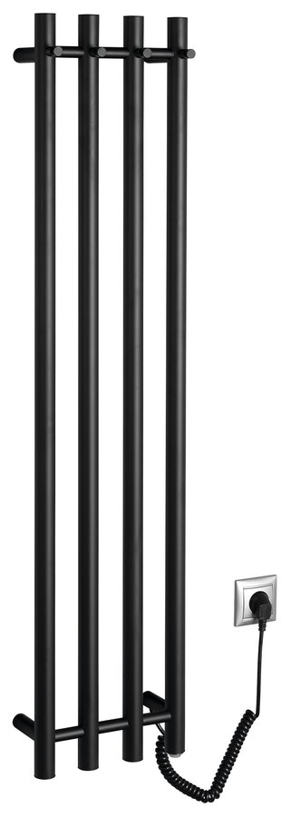 Sapho Papinado elektrische handdoekradiator 26.3x120cm zwart mat 85W