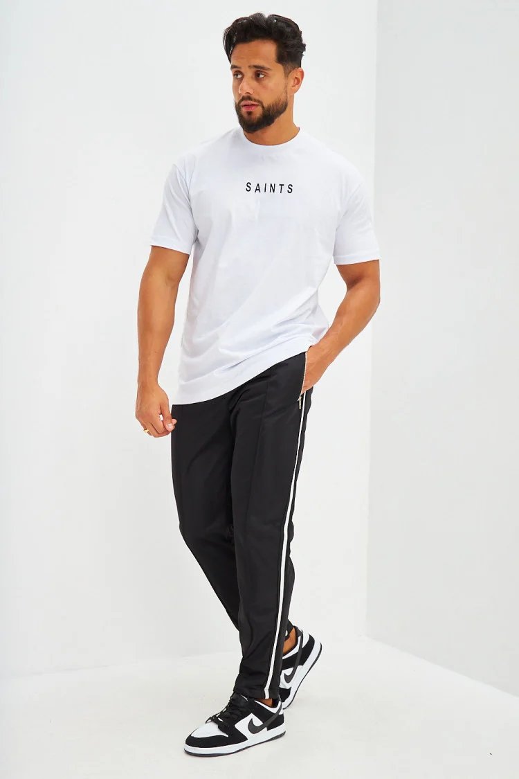 Jogging bandes latérales fermetures éclair noir