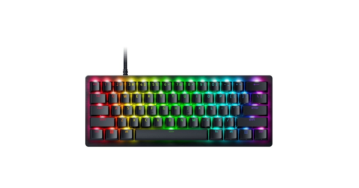 RazerHuntsman V3 Pro mini, gaming toetsenbord  (Zwart, US lay-out, Razer Analog Optical Gen 2, RGB leds, 60%, PBT double-shot)