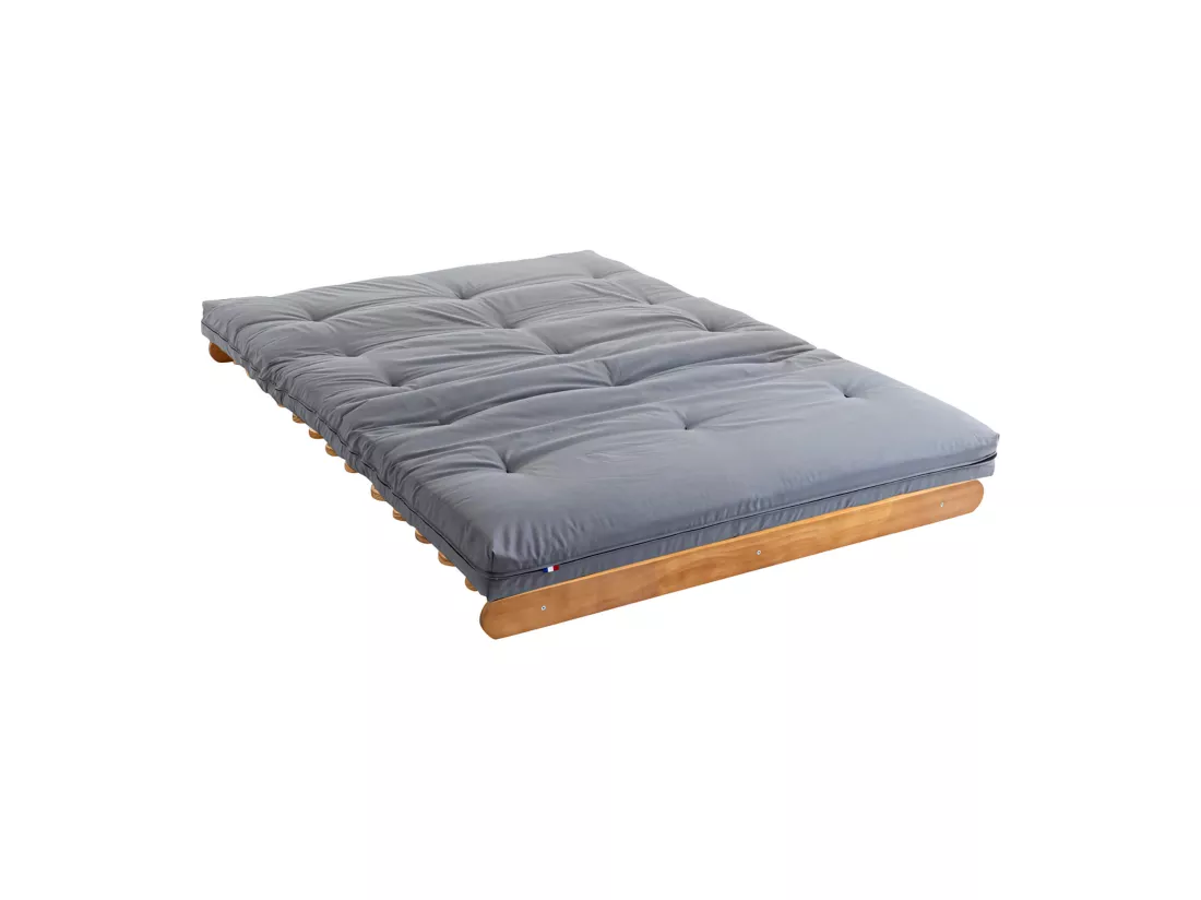 Matelas futon gris clair en coton 180x200
