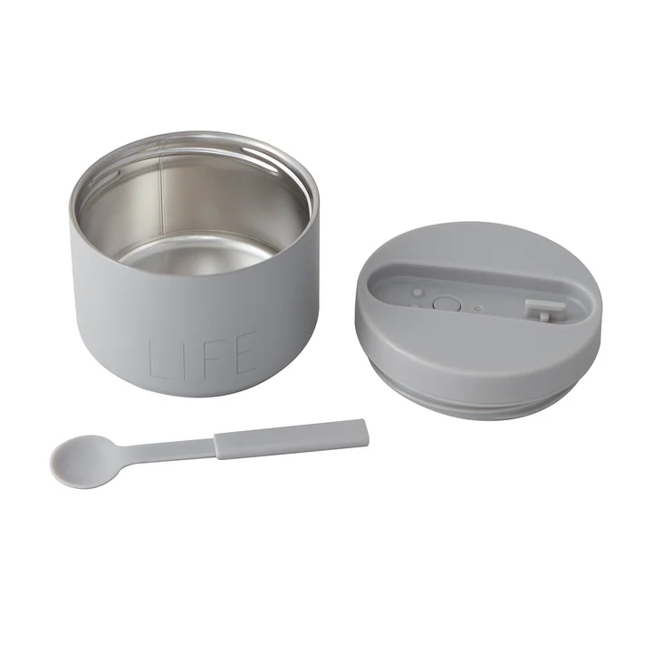Design Letters - Travel Life Thermo Lunch Box large, Life / cool gray