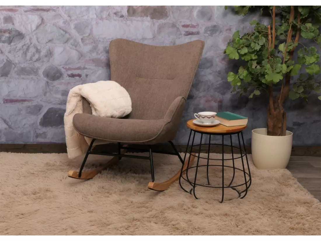 Chaise à bascule MCW-N14, marron
