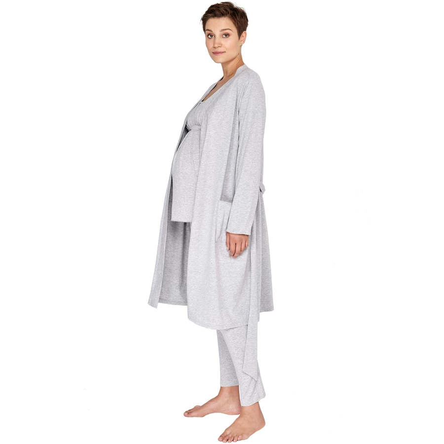 Cool Mama Umstandsnachthemd Basic GRAU