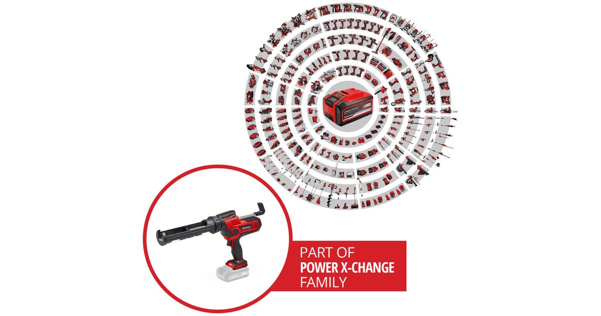 EINHELLAccu Kitpistool Power X-Change TE-SG 18/10 Li - Solo  (Rood/zwart, Accu en oplader niet inbegrepen)