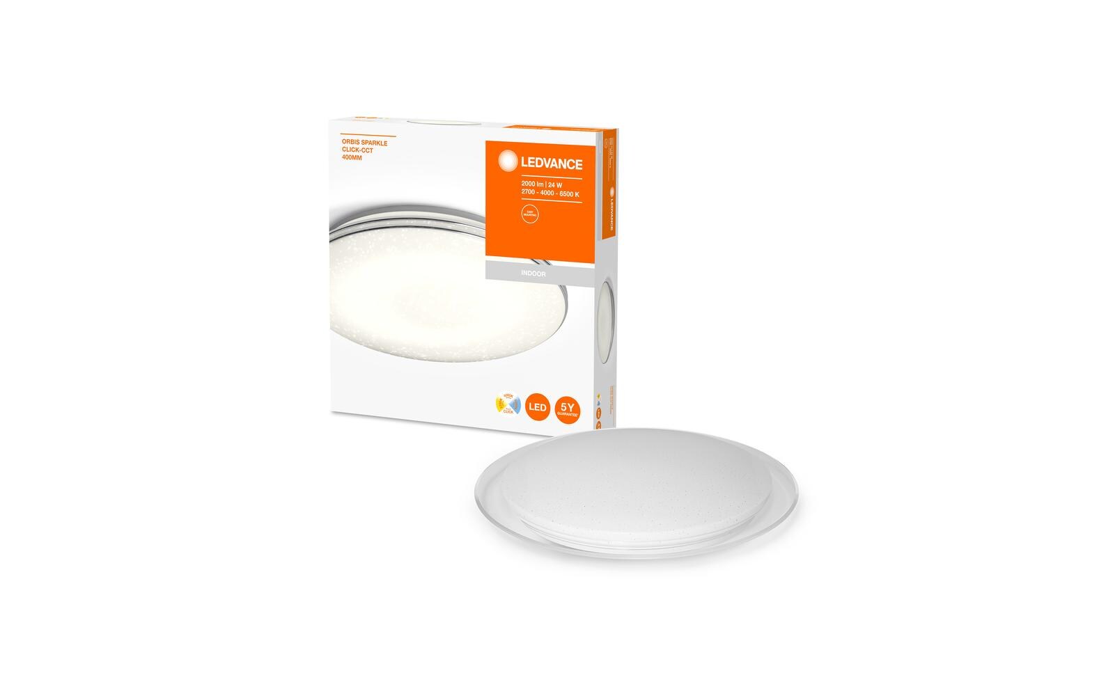 Deckenleuchte Orbis Sparkle Click-CCT, Ø 40 cm, 24 WLED-Deckenleuchten mit Glanzlichteffekt