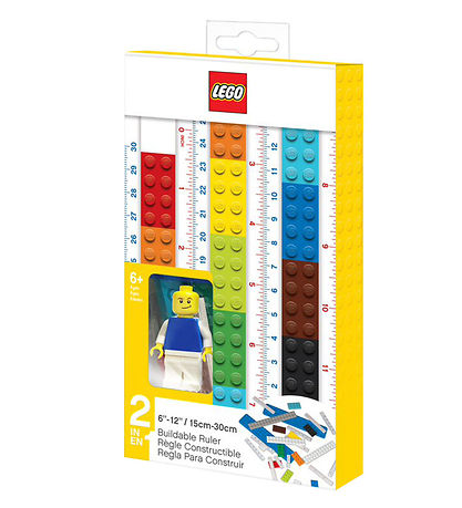 LEGO? Stationery Lineal - 30 cm - Byg Sølv m. Figur