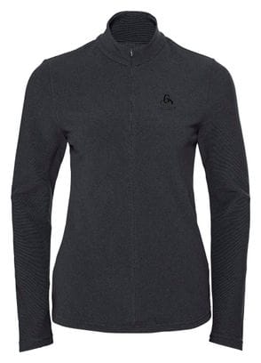 Maillot Manches Longues Femme Odlo 1/2 Zip Roy Gris Foncé