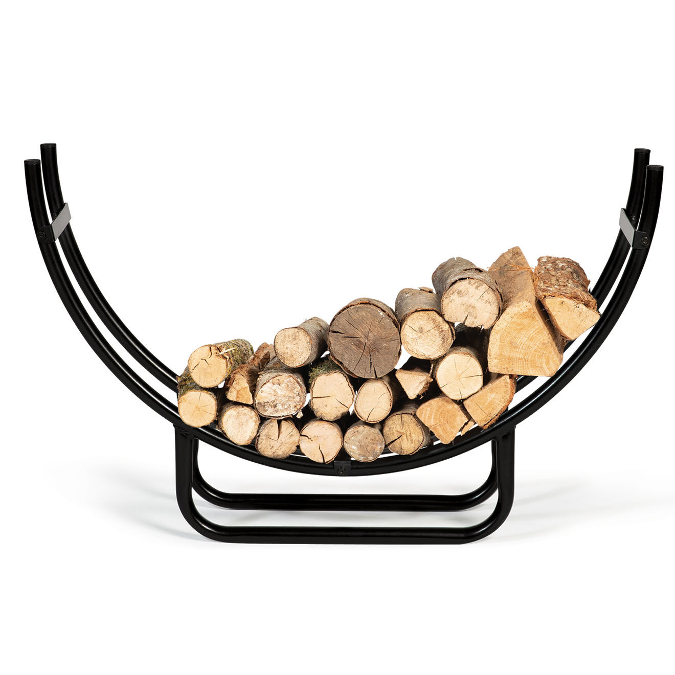 Idomya Porte-buche acier arche noir - 48x38.5x42 cm
