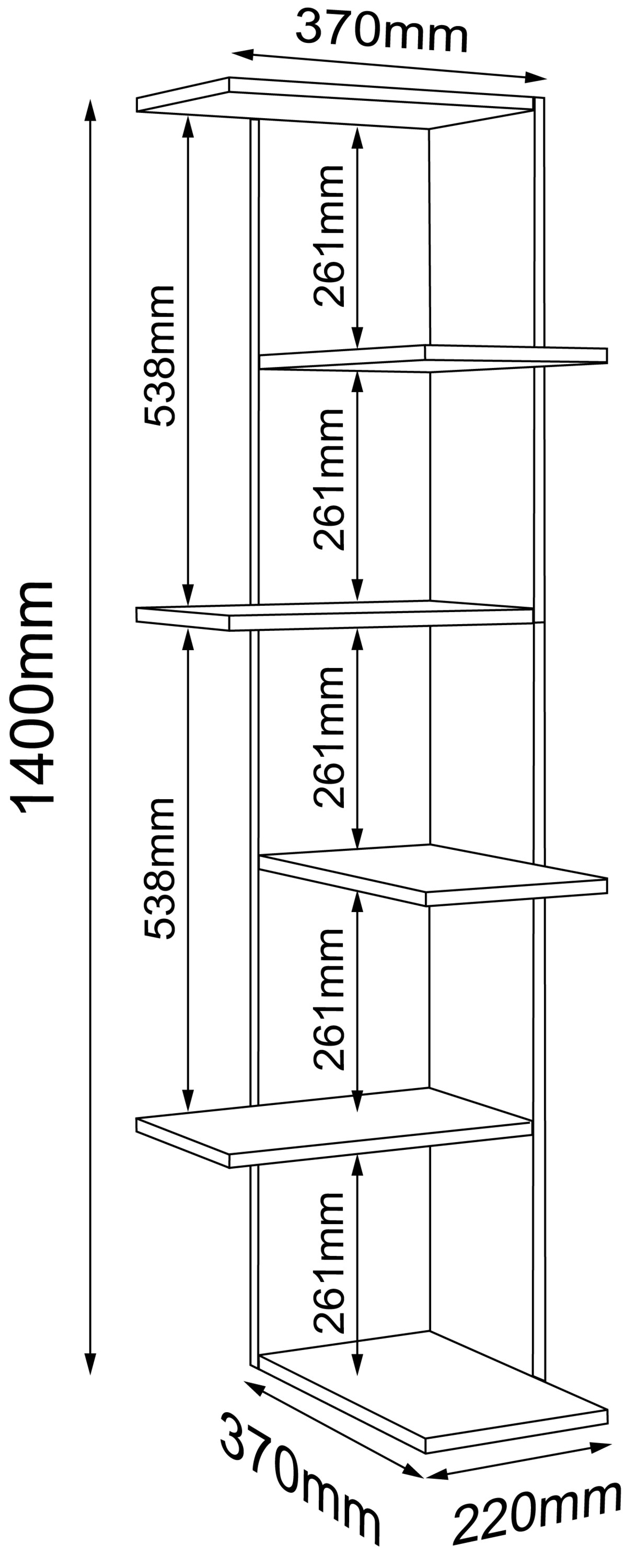 VCM Holz Wandregal Hängeregal Eckregal Wandboard Regal Balos XL