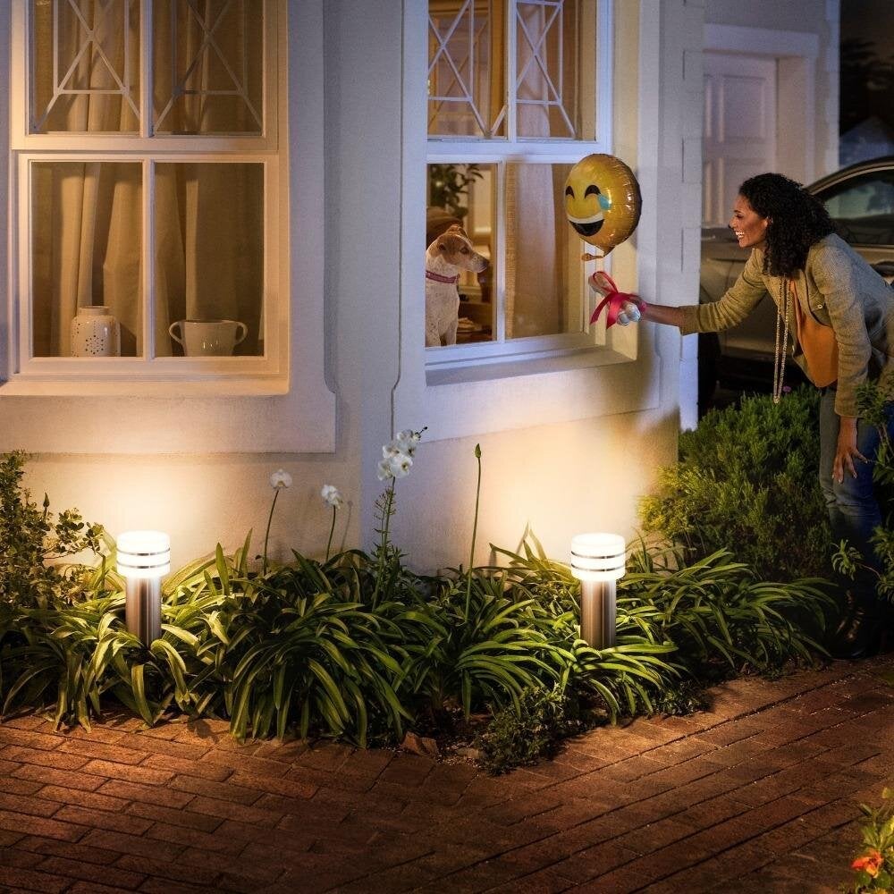 Philips Hue White Ambiance Tuar - Sokkellamp, geborsteld staal