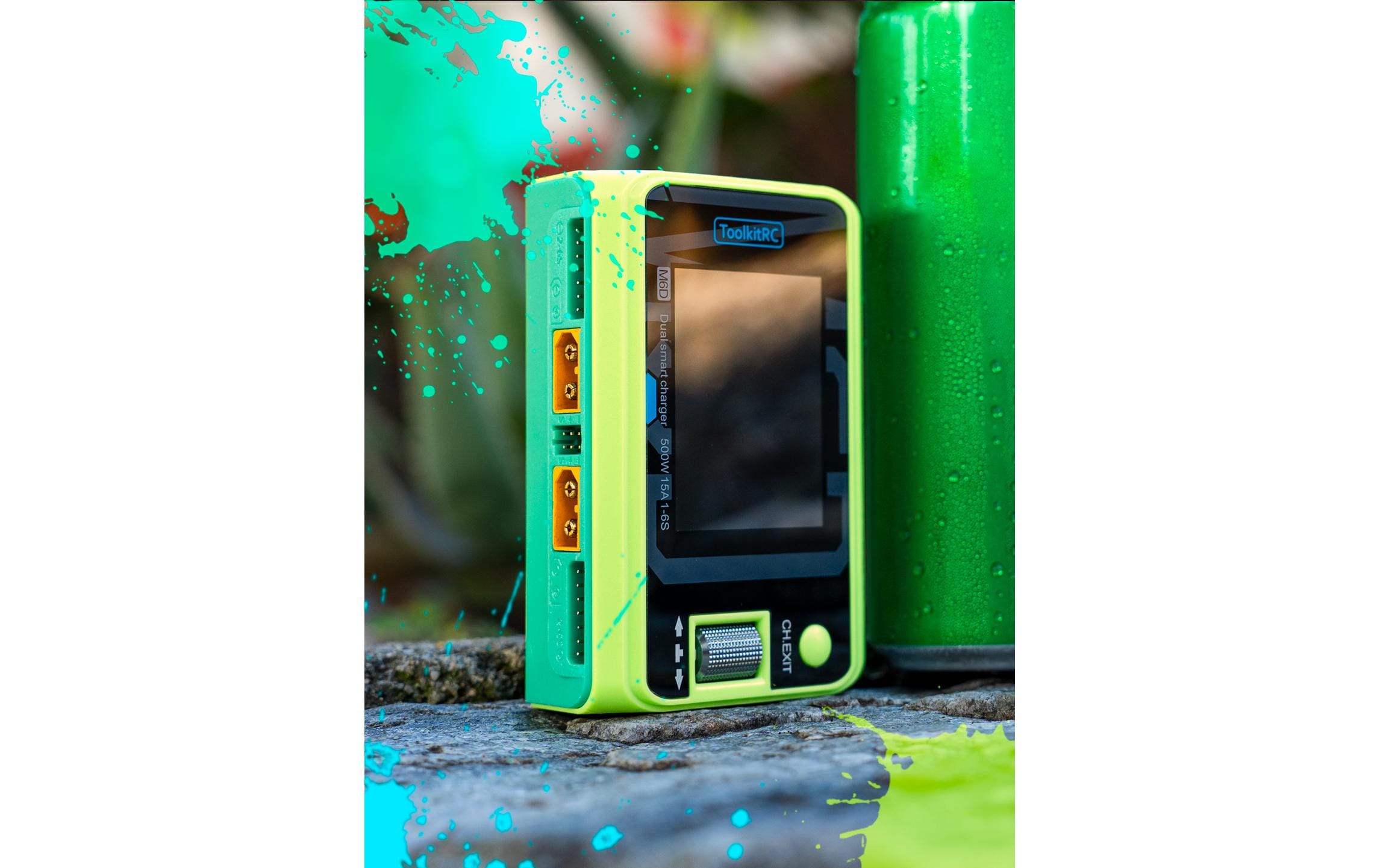 Dual-Ladegerät M6D Mojito-Green, 1-6S, 500WLadegerät mit Doppelkanal und hoher Leistungsdichte