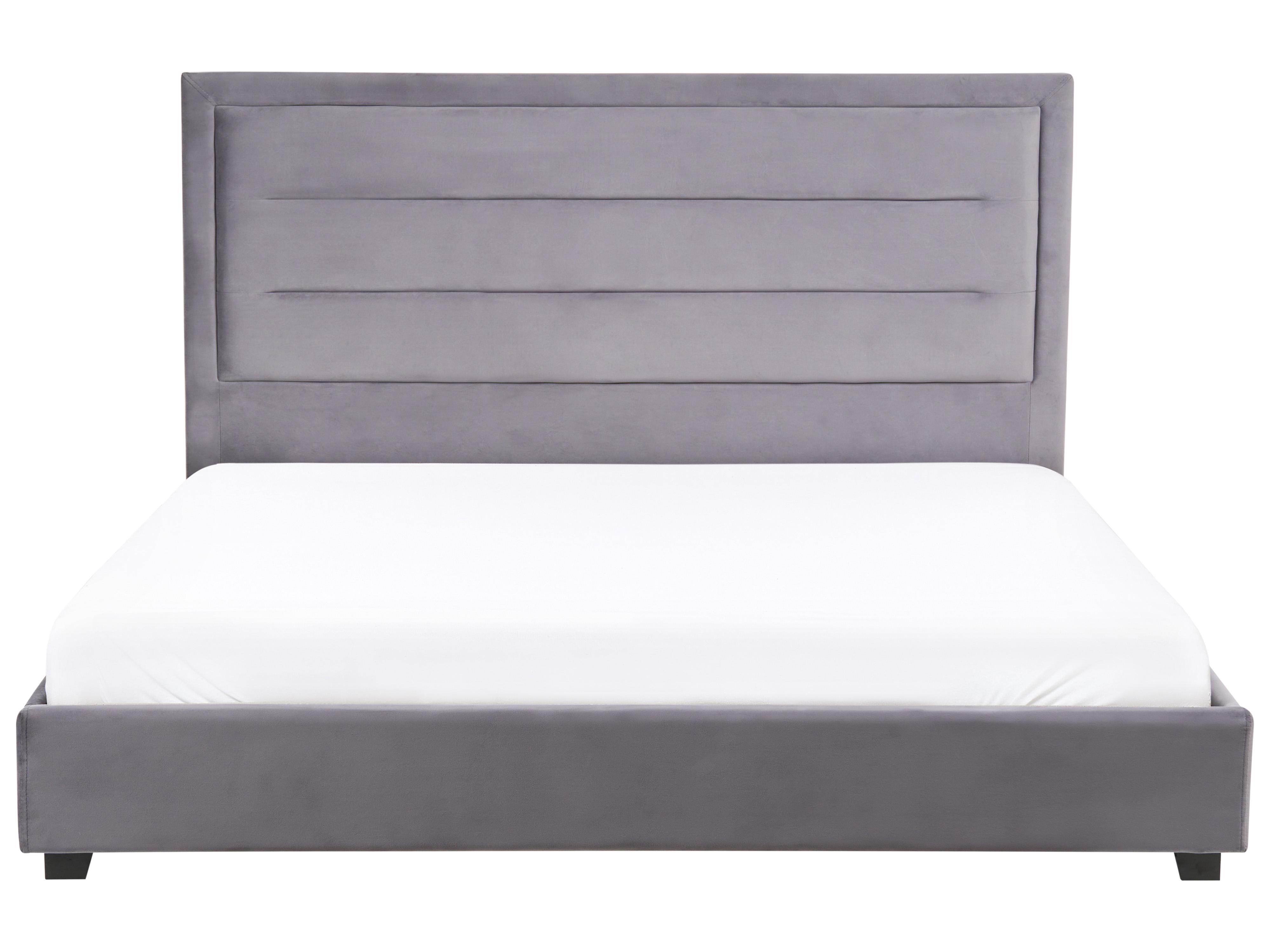 Bed Fluweel ROUEN 180 x 200 cm Donkergrijs