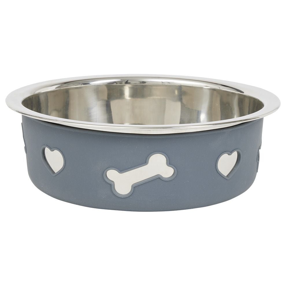 Gamelle pour chien inox silicone Ø21xH7cm
