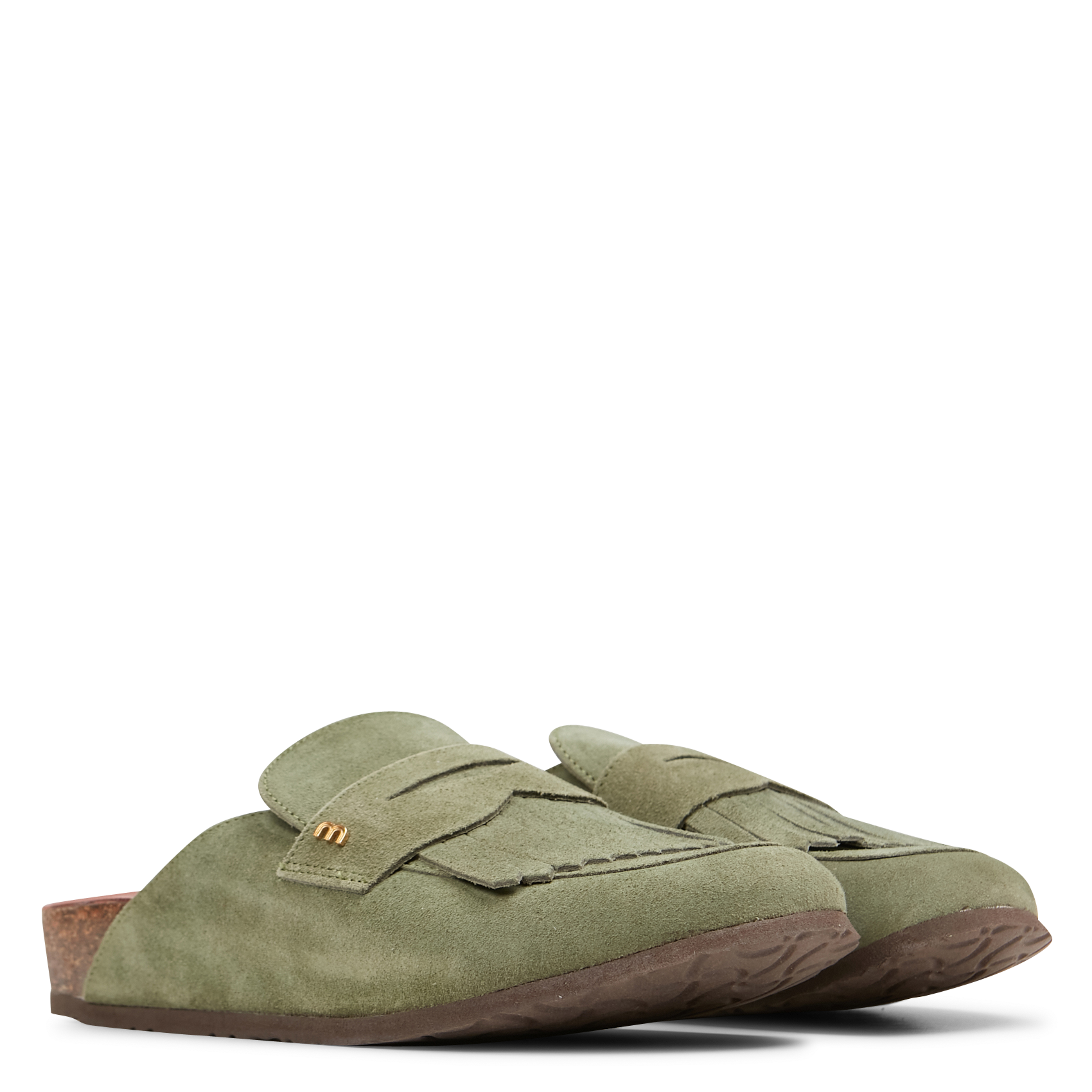 PIERRICH - Mules plates en cuir | Vert