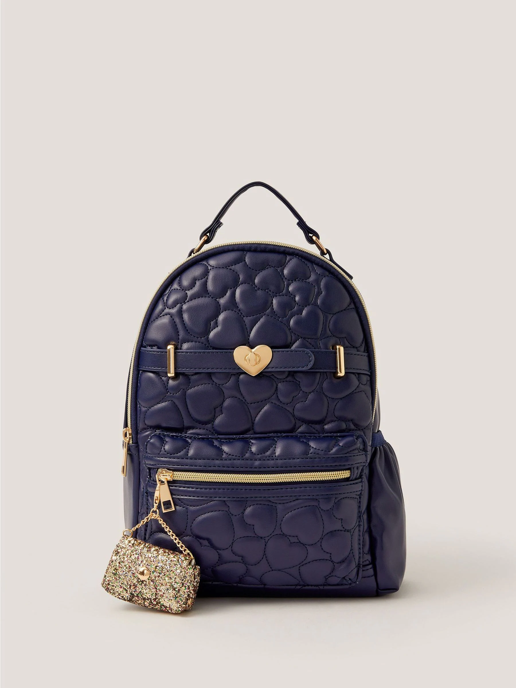 Monsoon Heart Quilted School Backpack