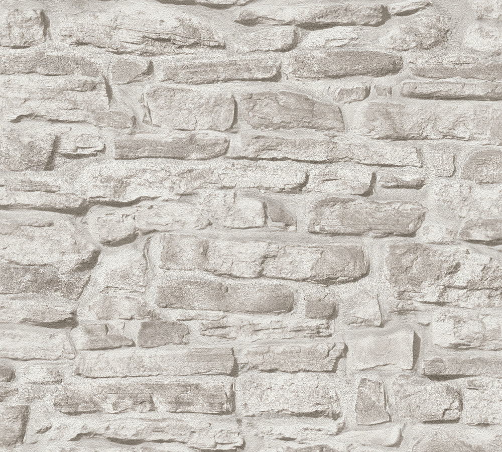 A.S. Creation Vliestapete BRICKS & STONES - greige-grau - Steinoptik - 10 Meter