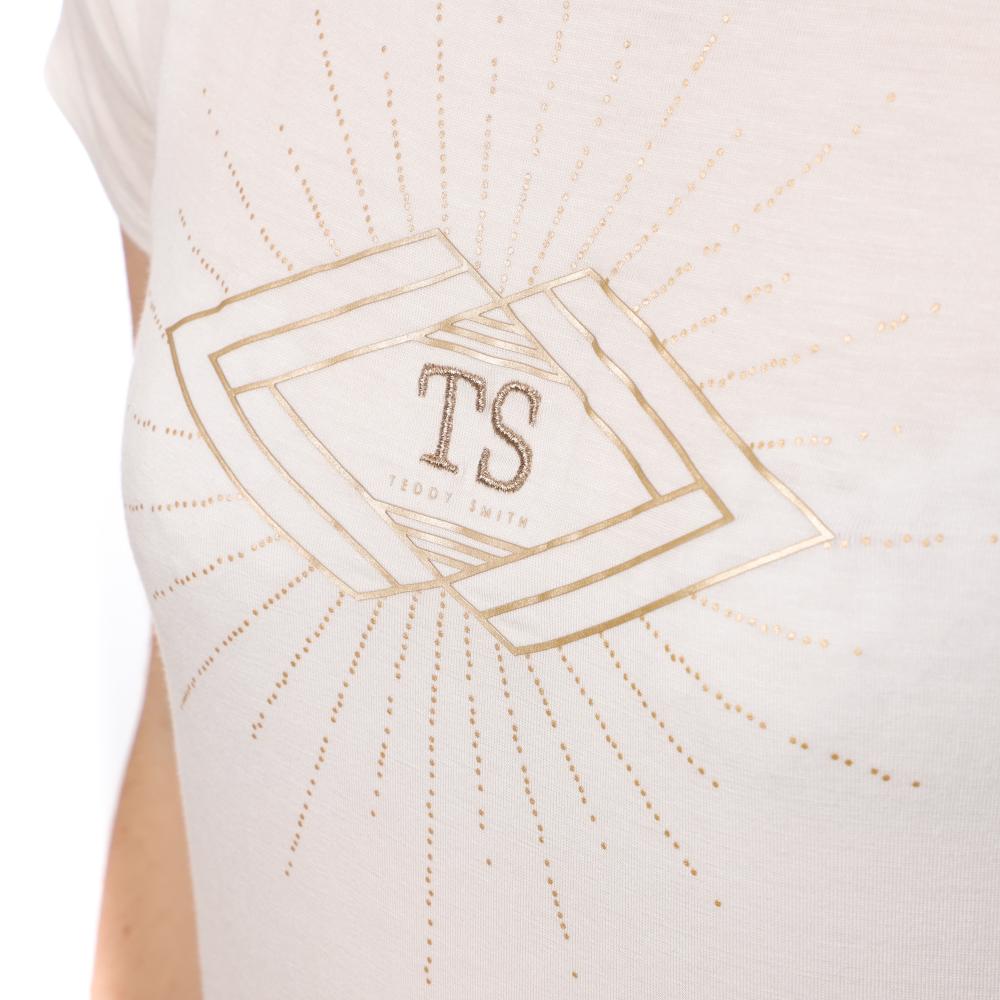 Teddy Smith T-shirt Blanc Femme Teddy Smith Tavian