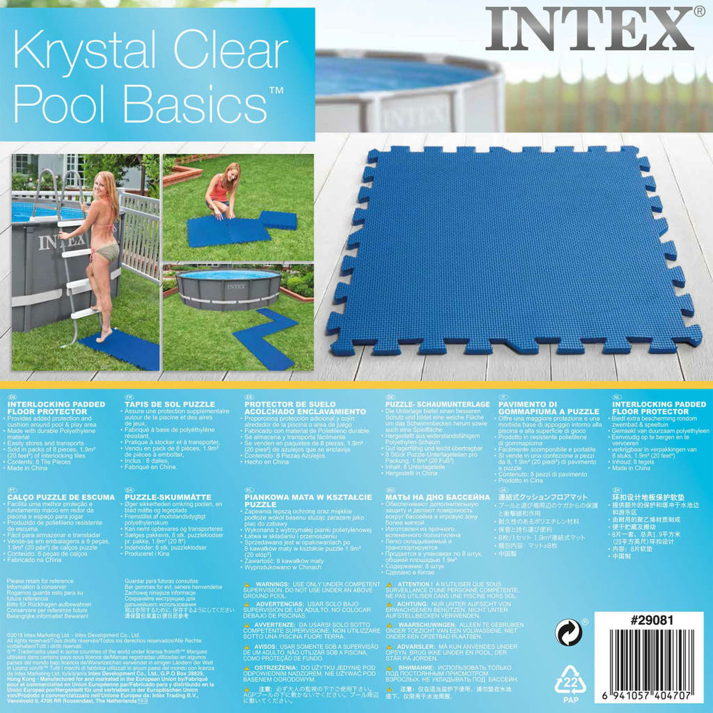 Protecteurs de sol pour piscine 8 pcs 50x50 cm blue
