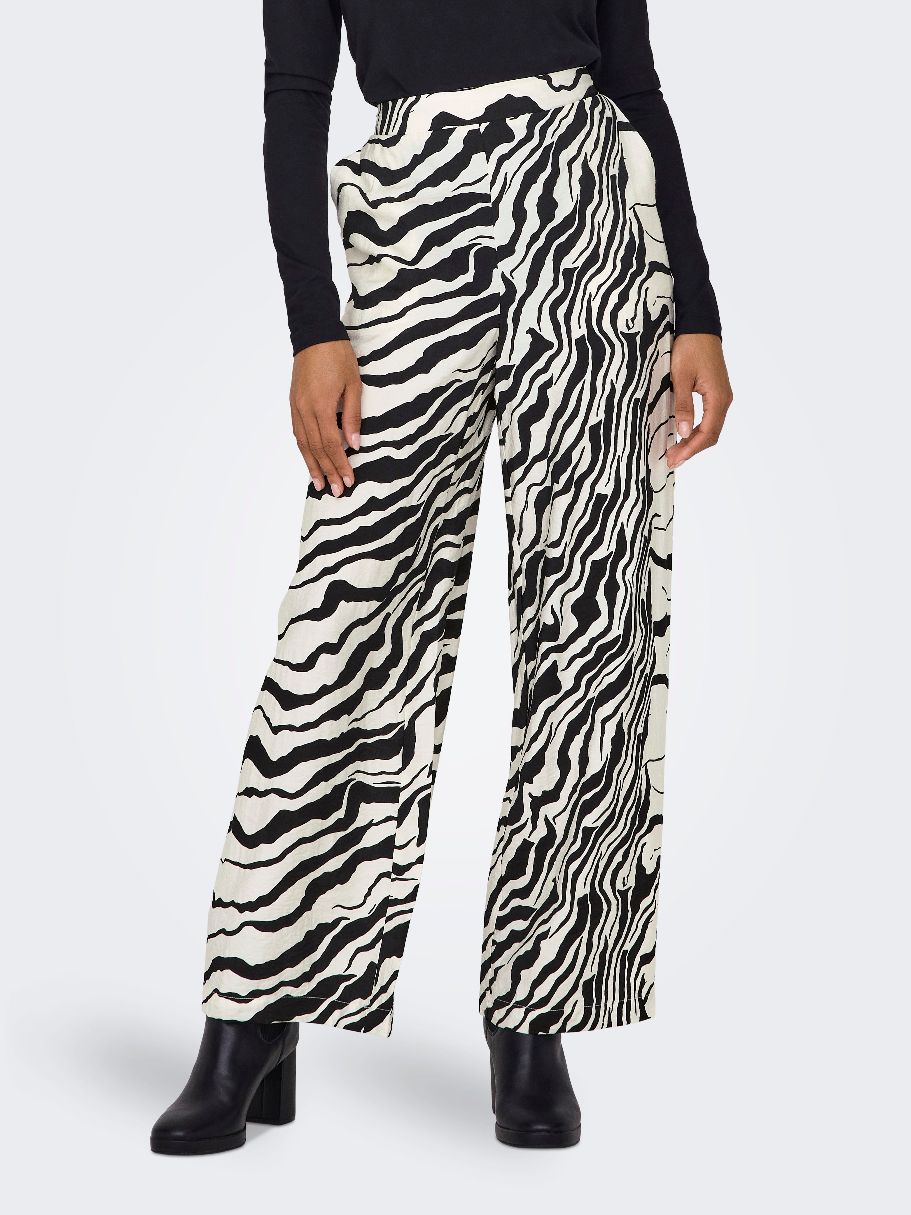 ONLCILLE Hohe Taille Normal geschnitten Hose White